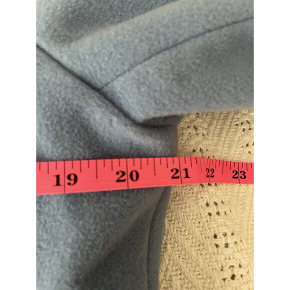 Anne Klein Wool Blend Pea Coat Womens LG  Light Blue Single Breasted Button Up - Picture 7 of 12